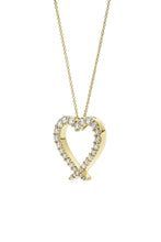 Load image into Gallery viewer, 0.50ct heart shaped lab diamond necklace, set in yellow gold