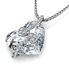 Load image into Gallery viewer, Heart Pendant Genuine Swarovski Clear Crystal large central stone High-Quality cubic zirconia around the large central crystal.