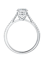 Load image into Gallery viewer, 1ct lab grown diamond in 9 carat white gold featuring a brilliant lab grown diamond centre with pavé set diamond shoulders